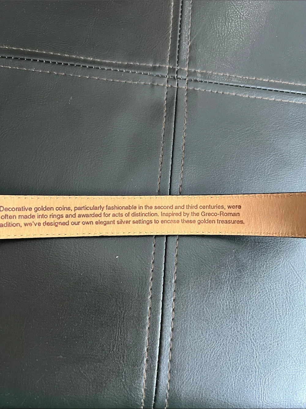 Brighton Museum Collection Black Leather Belt with Gold-Tone Coins Size Large